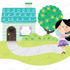 Digital Download Clipart - Fairy House JPEG and PNG files