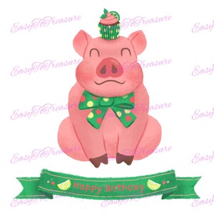 Clipart Joyeux Anniversaire Imprimable Drapeaux Paille Parti Etsy