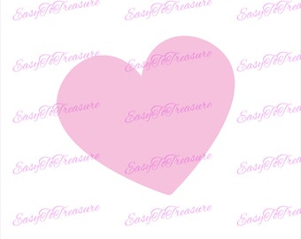 Digitale Download Clipart-Bright roze hart JPEG en PNG-bestanden