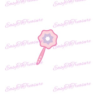 Clipart – petite fille rose princesse baguette JPEG et png en téléchargement numérique
