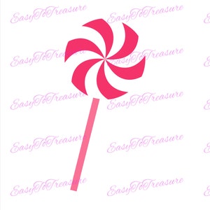 Digital Download Clipart –  Red and White Lollipop Sucker JPEG and PNG files