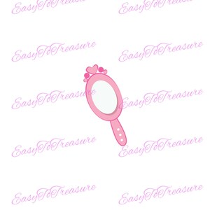 Digital descargar imágenes prediseñadas – poco chica rosa espejo JPEG y PNG archivos