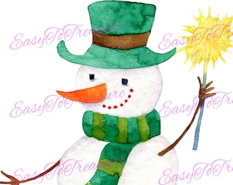 Digital Download Clipart – Frosty the Snowman JPEG and PNG files