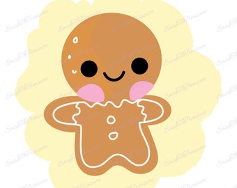 Digital Download Clipart - Christmas Gingerbread Man Cookie JPEG and PNG files