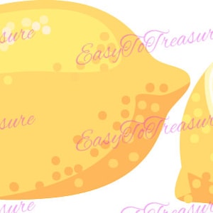 Digital Download Clipart – Lemon Fruit JPEG and PNG files