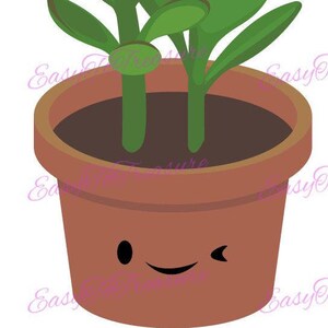 Digital Download Clipart – Rubber Plant Cactus Succulent JPEG and PNG files