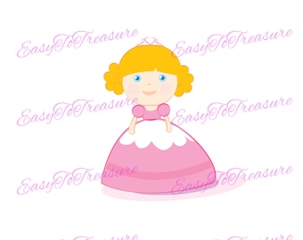Digital Download Clipart – Little Girl Princess JPEG and PNG files
