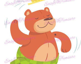 Digital Download Clipart – Dancing Teddy Bear JPEG and PNG files