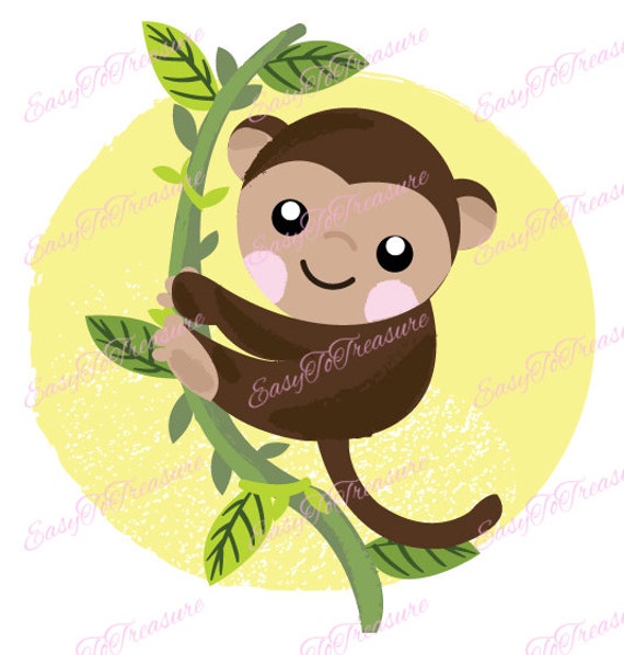Digital Download Clipart Baby Monkey On Vine Jpeg And Png Etsy Digital Download Clipart Baby Monkey On Vine Jpeg And Png Etsy