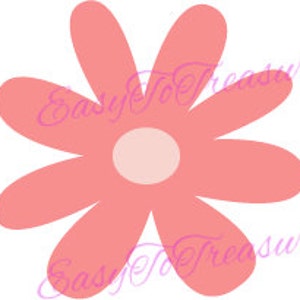 Digital Download Clipart – Pink Flower JPEG and PNG files