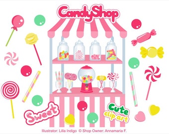 Digital Download Clipart – Variety of 26 Candy Shop JPEG and PNG files