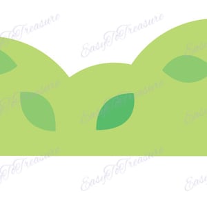 Digital Download Clipart - Light Green Bush Shrub #1 JPEG and PNG files