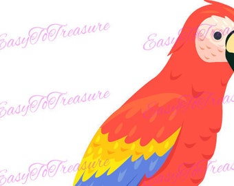 Digital Download Clipart – Parrot Bird Clipart Design JPEG and PNG files