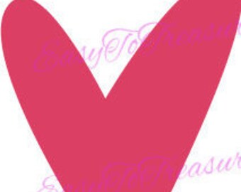 Digitale Download Clipart-hete roze hart JPEG en PNG-bestanden