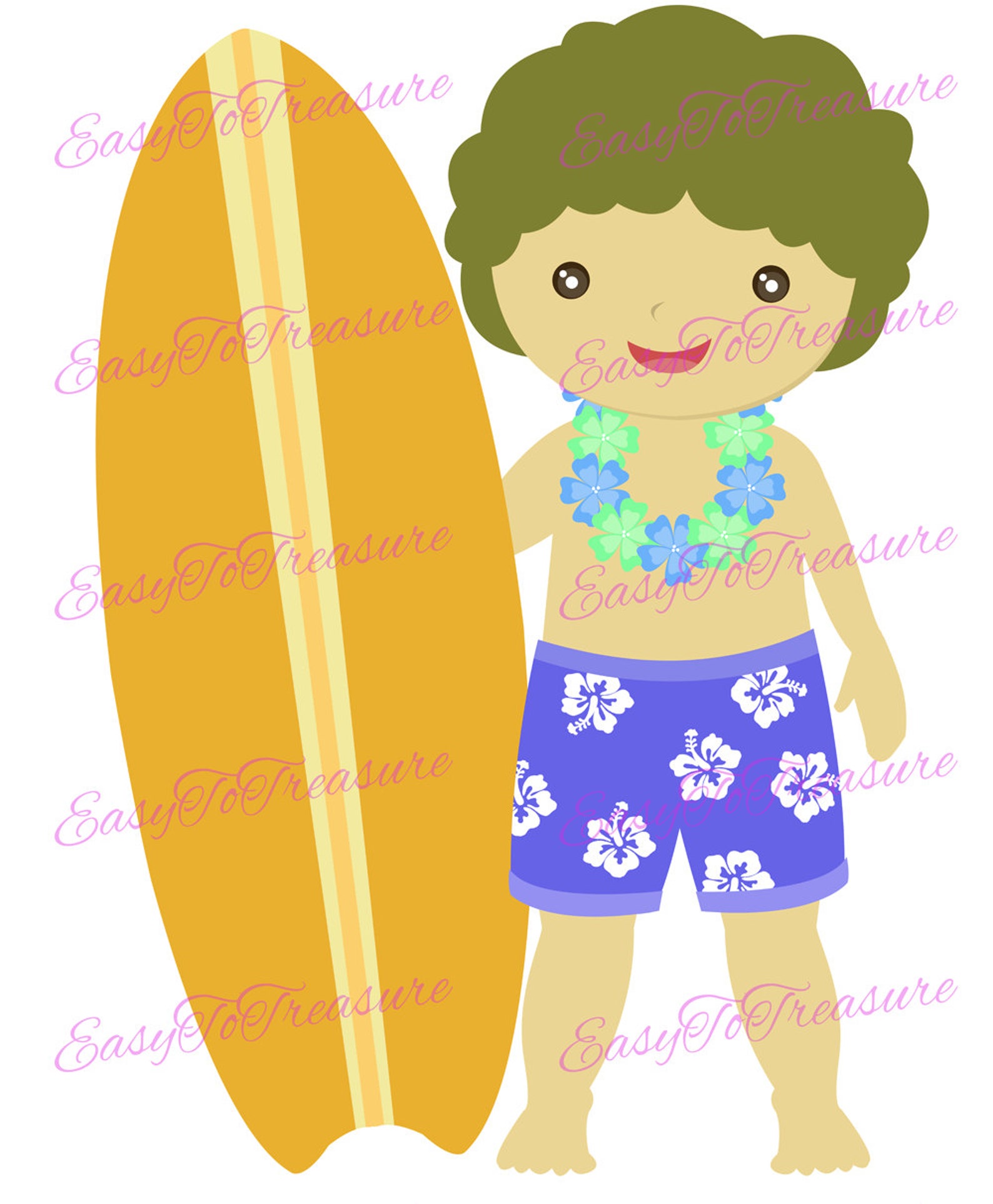 Digital Download Clipart Hawaiian Boy Surfer Hawaiian Luau Etsy Ireland