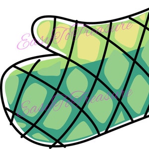 Digital Download Clipart – Baking Cooking Oven Mitt JPEG and PNG files