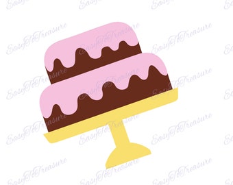 Clipart-anniversaire, fête, gâteau au chocolat de célébration clipart PEG et les fichiers PNG en téléchargement numérique