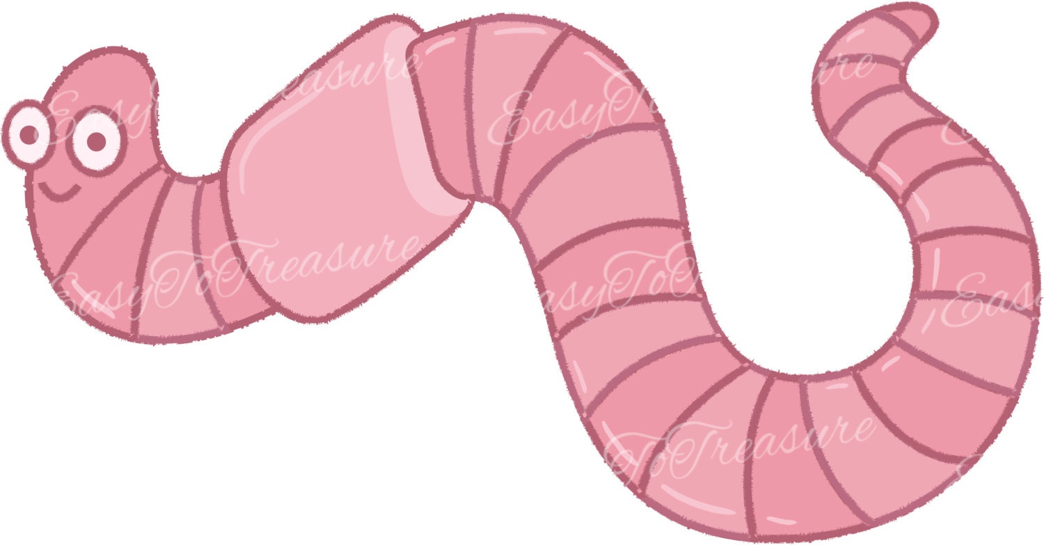 Digital Download Clipart Earthworm PEG and PNG Files 