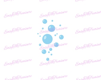 Digital Download Clipart – Blue Water Bubbles JPEG and PNG files