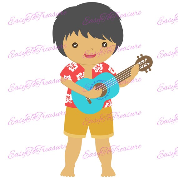 Digital Download Clipart Hawaiian Boy Guitar Hawaiian Luau JPEG and PNG  Files - Etsy