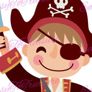 Digital Download Clipart –  Pirate Boy with Sword JPEG and PNG files