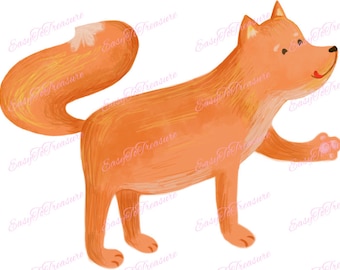 Digital Download Clipart – Red Fox JPEG and PNG files