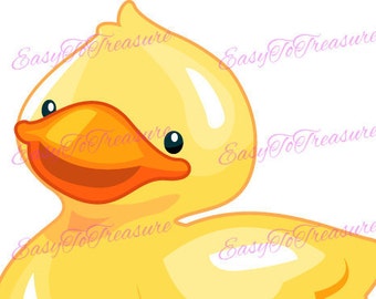 Digital Download Clipart – Yellow Rubber Ducky JPEG and PNG files