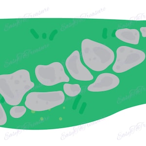 Digital Download Clipart - Light Green Grass with Stone Path JPEG and PNG files