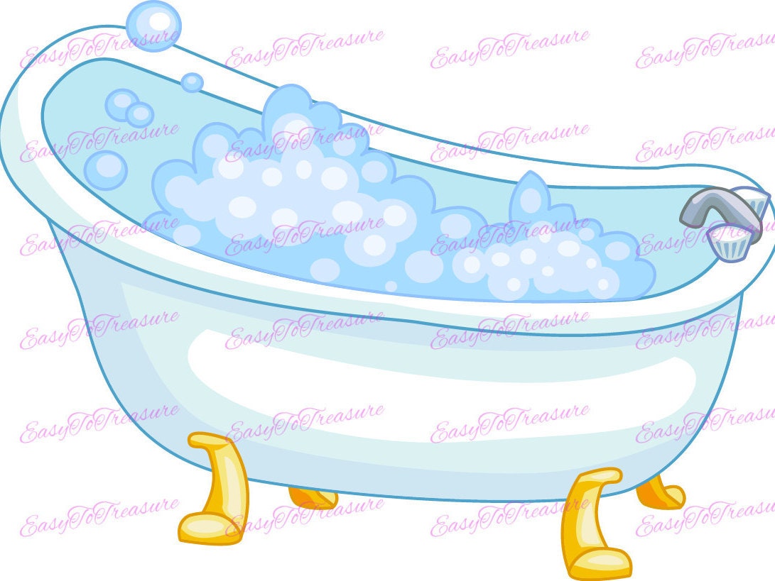 Digital Download Clipart Bath Tub JPEG and PNG Files Etsy UK