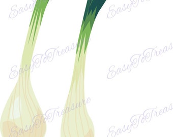 Clipart de download digital – Cebolinha verde Arquivos JPEG e PNG