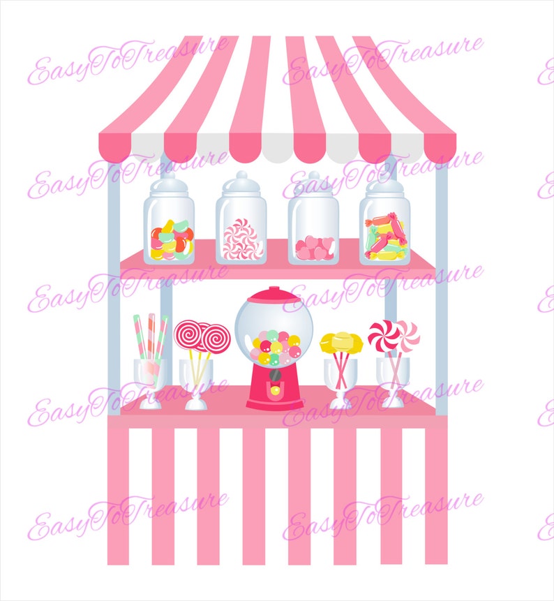 Candy shop clipart, Candy clip art, Candy shop decor, Instant download, Commercial use image 1