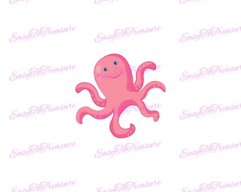 Digitale Download Clipart-Octopus JPEG en PNG-bestanden