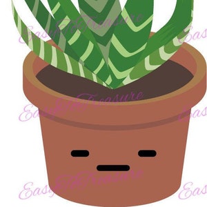 Digitale Download Clipart – Aloë Vera Cactus succulente planten JPEG en PNG-bestanden