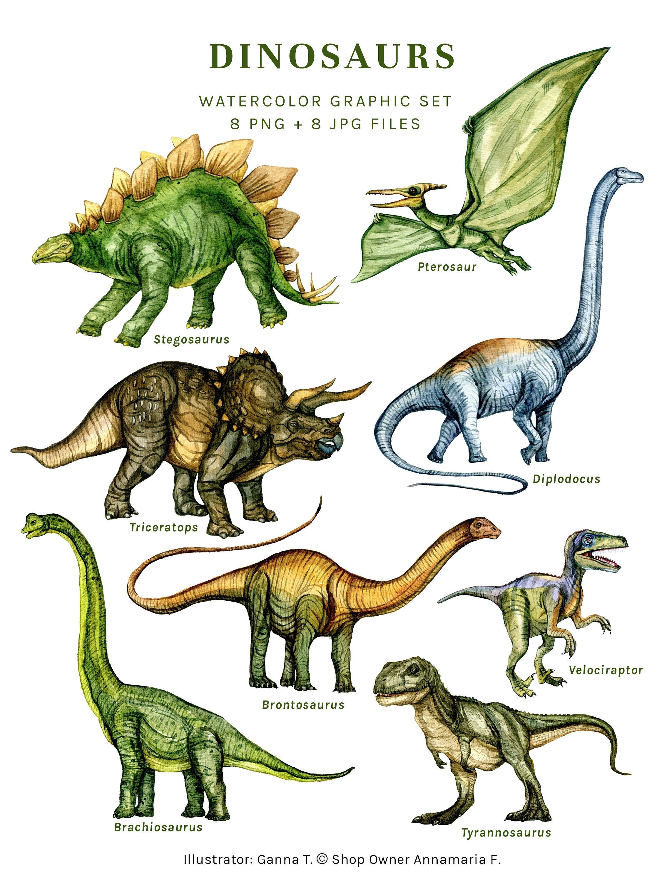 Digital Download Clip Artjurassic Creaturesfascinating Dinosaurs