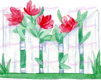 Digital Download Clipart – Gardening Flowers JPEG and PNG files