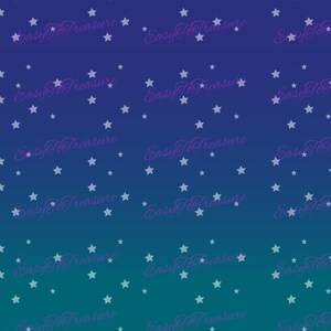 Digital Download Clipart – Blue Starry Night Sky JPEG and PNG files