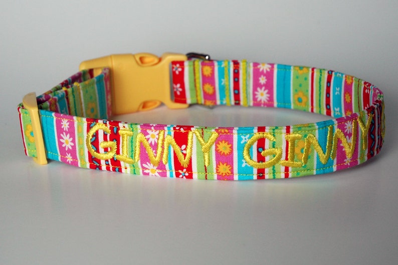 Handmade Fun Multi Colorful Girl Dog Collar New image 5