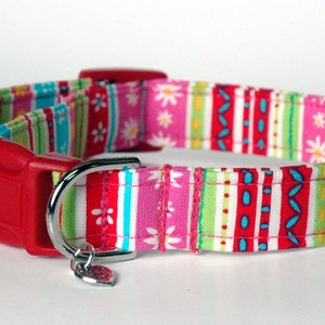 Handmade Fun Multi Colorful Girl Dog Collar New image 1