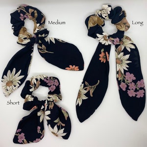 Hair Scarf Scrunchie, Hair Ribbon Scrunchie, Hair Bow Scrunchie, Hair Tie Scrunchie - Annie Print