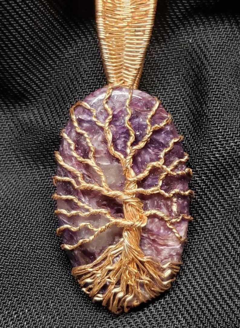 Lepidolite Tree of Life Pendant