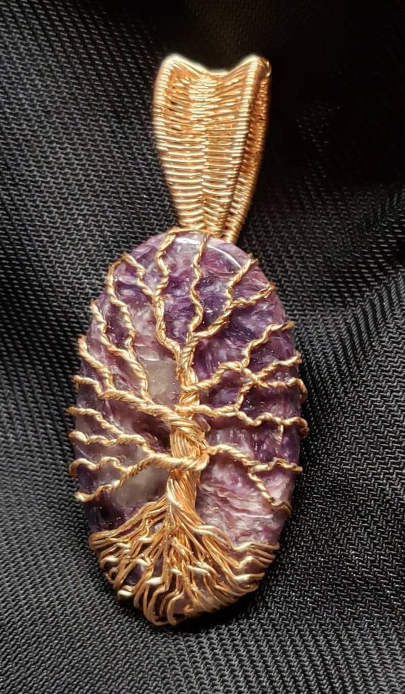 Lepidolite Tree of Life Pendant