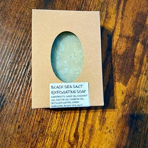 BLACK SEA SALT All Natural Handmade Soap Bar with Fine Pumice from Happysoapmaker, Scrub soap, Exfoliating soap, Body Soap, Ocean scented