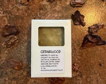 CEDARWOOD ESSENTIAL OIL All Natural Handmade Soap Bar with Bentonite clay from Happysoapmaker