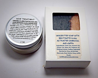 UNSCENTED CHARCOAL BENTONITE Clay Facial Soap Mask Set, Facial Soap Set, Facial Mask Set, Blackhead Remover, Face Soap, Face Mask, Skin Care
