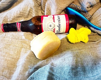 UNSCENTED BEER SOLID Organic Shampoo Soap Bar with Sea Salt,  Natural  Hair Shampoo, Hair, Natural Hair Care, Hair Shampoo,  Sea Salt