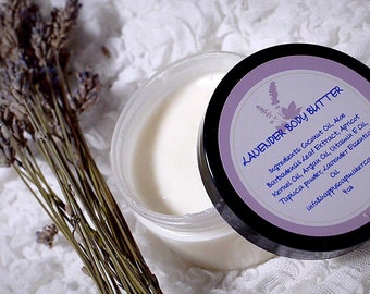 LAVENDER WHIPPED NATURAL Homemade Body Butter with Argan Oil, Natural Skin Care, Moisturizer, Lavender Essential Oil, Lotion, Lavender