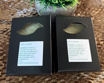 Lemon Lavender essential oil all-natural handmade handcrafted homemade soap bar from happysoapmaker