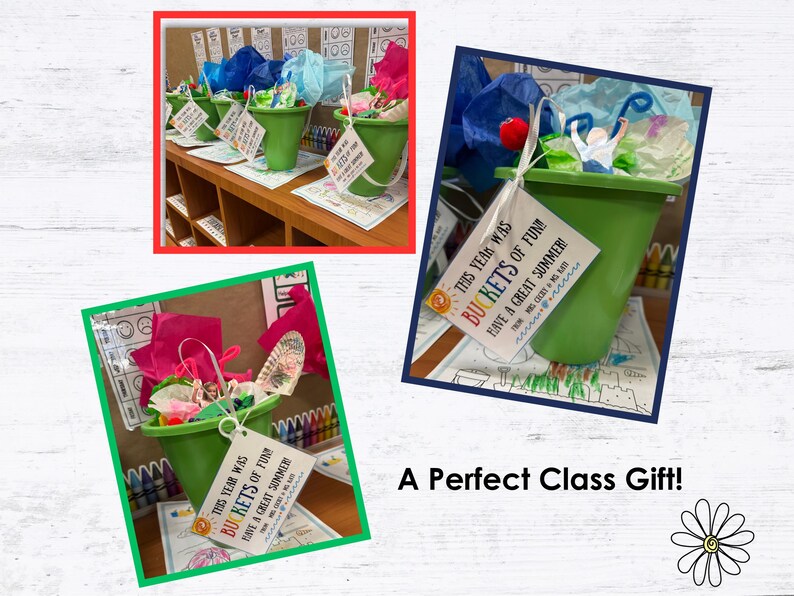 Buckets of Fun End of Year Gift Tag Printable | Last Day of School | Summer Party Favor Tag | Classmate Teacher Gift | Instant Download image 2