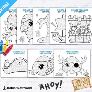 Pirate Dot Marker Activity Bundle | 8 Printable Dot Marker Pages + 6 ...