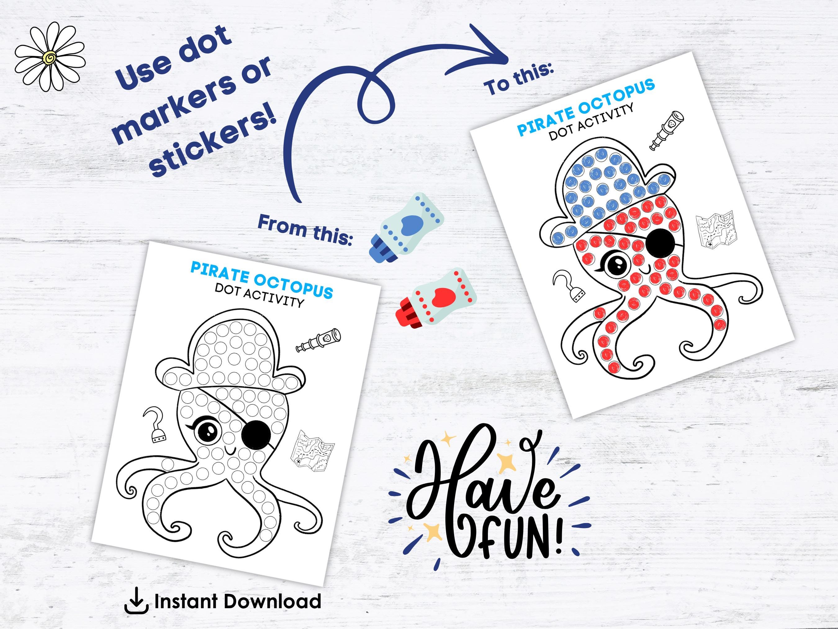 Pirate Dot Marker Activity Bundle | 8 Printable Dot Marker Pages + 6 ...
